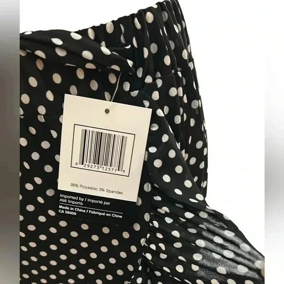 Vtg Faux wrap ,flare,ruffle skirt,NWT, polka dots,B&W,festival,gypsy,cottagecore - Picture 10 of 15